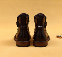 Bottes d'hiver décontractées en cuir véritable pour hommes, chaussures de marche et de conduite, chaussures habillées et Richelieu pour hommes, bottines de bureau