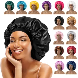 In Stock Colorful Women Fashion Satin Sleep Bonnet Elastic Hair Beauty Salon Bonnet for Mother's Day Gift