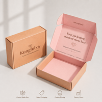 Caja de Envío Plana de Cartón Kraft Personalizada, Promociones de Temporada, Caja de Embalaje para Maquillaje, Velas, Uñas Postizas, Ropa, con Logotipo