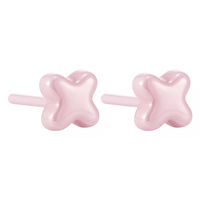 CELES Boucles d'oreilles clous en céramique colorées trèfle à quatre feuilles pour femme, bijoux quotidiens minimalistes et mignons, vente en gros