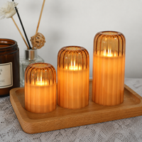 Bougie pilier en cire de paraffine LED écologique faite à la main, alimentée par piles, avec télécommande, idéale pour les fêtes, les anniversaires, Noël, Diwali et la maison