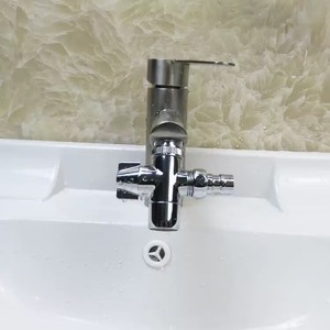 Robinet de dérivation en laiton chromé pour filtre à eau avec raccord cannelé pour salle de bain, <span class=keywords><strong>douche</strong></span> ou toilettes - Product Image 5