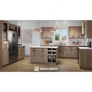 Realgres europeo classico in legno massello rovere Shaker set di armadi da cucina per mobili per la stanza cucina Meuble Cuisine - Product Image 5