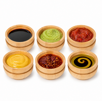 Ensemble de bols en bambou organique premium anti-fissuration, petits mini-bols pour sauce, soja, condiments, en-cas, restaurant, ustensiles de cuisine