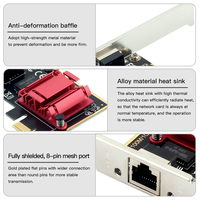 Adaptador de red con cable PCI-E de 1000Mbps y 2500Mbps, tarjeta de red PCIe a RJ45 de 2,5G, tarjeta Lan Nic de alta velocidad para juegos de PC de escritorio