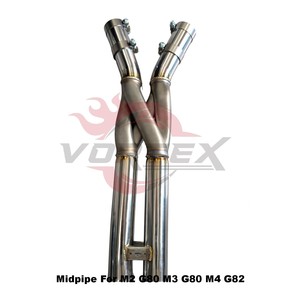 Tuyau intermédiaire en acier inoxydable 304 poli miroir de style Vortex GT4 à longueur égale pour échappement S58 M2 G87/M3 G80/M4 G82 (2021-2024) - Product Image 5
