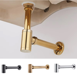 Promotion : Siphon bouteille moderne pour lavabo de salle de bain, en laiton réglable, avec bonde escamotable, idéal pour hôtels - Product Image 4