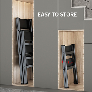 Scala Pieghevole Ultra-Sottile in Acciaio Nero Moderno - Sgabello Multifunzionale <span class=keywords><strong>a</strong></span> 2/3/4 Gradini per Casa e Fioriera - Product Image 5