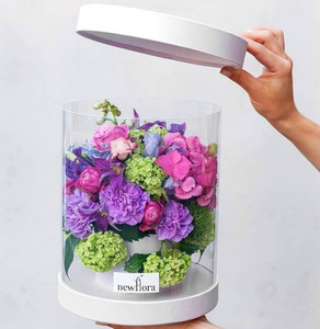 Forniture per fioristi matrimonio natale imballaggio per il giorno della casa forma cilindrica fiore trasparente bx box cajas para flores y amor - Product Image 3
