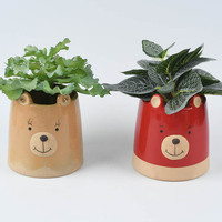 Pot à succulentes créatif en forme de chien personnalisé, pots à fleurs en céramique, jardinières, décoration d'intérieur