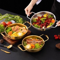 Wajan Penggorengan Anti Lengket Stainless Steel Creative Gold 2025 Modern untuk Rumah Tangga, Restoran, Makanan Laut Spanyol, Ramah Lingkungan, Cocok untuk Kompor Gas