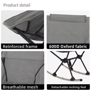 Chaise de camping pliante moderne à dossier haut en aluminium léger, personnalisable avec logo, pour l'extérieur – Vente en gros de mobilier d'extérieur - Product Image 5