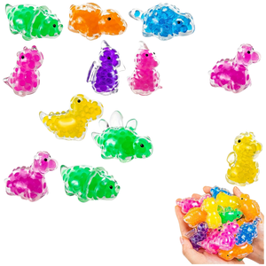Syh486 Durable <b>Plastic</b> Fidget Sensory Stress Toy Fun TPR Squeeze <b>Animal</b> & Dinosaur Beads Ball for Boys & Girls - Product Image 1