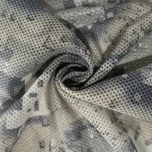 Tessuto mimetico per abbigliamento sportivo in tessuto a rete stampato 100% poliestere