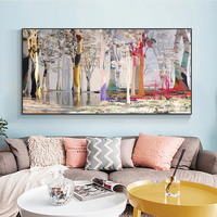 Toile de bouleau colorée abstraite, affiches de peinture, décoration de la maison, images d'art mural, Cuadros