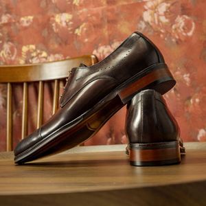 Zapatos Oxford Hechos a Mano y Personalizados, con Cordones, Impermeables, con Suela de Goma Antideslizante y Parte Superior de Cuero Genuino para Hombre - Product Image 2