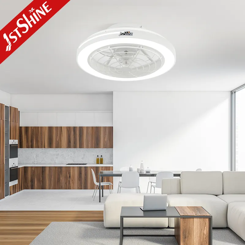 1stshine 현대 천장 선풍기 빛 6 단 원격 로우 프로파일 침실 흰색 천장 선풍기