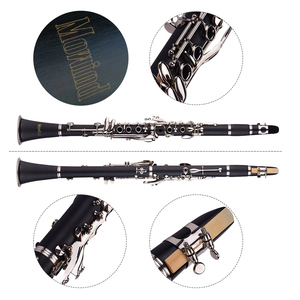<span class=keywords><strong>Clarinetto</strong></span> Sib 17 Tasti per Principianti e Studenti, Strumento <span class=keywords><strong>a</strong></span> <span class=keywords><strong>Fiato</strong></span> con 2 Barili, Custodia e Kit di Pulizia - Product Image 5