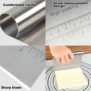 Multiuso scala di misura <span class=keywords><strong>pasta</strong></span> panca raschiatura torta pane separatore Chopper coltello in acciaio inox lama Pizza Cutter - Product Image 5