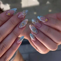Livraison Rapide – 24 Faux Ongles Réutilisables à Pointe Moyenne avec Motif French Manucure – Couverture Complète – Ongles à Presser