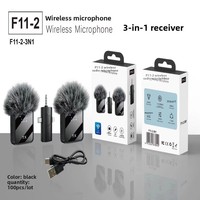 Microphone Lavalier Sans Fil F11 avec Carte Son, Réponse en Fréquence 20Hz-20KHz pour Téléphones Mobiles, Ordinateurs, Diffusion en Direct et Vidéos Courtes