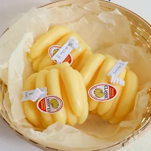 Nouvelle innovation luxe cire de soja paraffine décor à la maison fruits banane forme ornement bougies parfumées parfumées pour cadeau