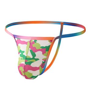 Tanga Sexy con Estampado de Arcoíris para <span class=keywords><strong>Hombre</strong></span>, Ropa Interior Transpirable de Malla, Tanga de Cintura Baja, Bikini <span class=keywords><strong>El</strong></span>ástico, Jockstrap, Traje de Baño - Product Image 3