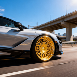 Llantas de aleación forjadas de 2 piezas Gold 6061-T6 Deep Dish de 20, 22, 24, 26 pulgadas, 5x112, 5x120, para exhibición de coches, fabricante personalizado - Product Image 4