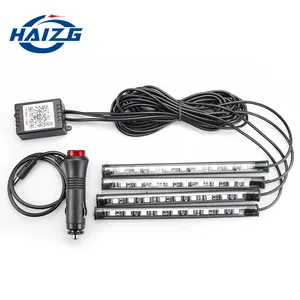 HAIZG Hot sell 9LED Wireless Decorative Light led Strip Remote control RGB Voice Sensor Sound Music Control car led light