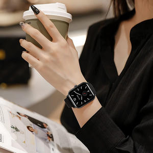 JRANDE H9308L-S女性用スクエアクォーツ時計合金ケースシリコンバンド防水ファッションミニマリストポインターダイヤル - Product Image 4