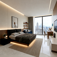 Usine directe hôtel de luxe moderne chambre ensemble de meubles en bois massif 5 étoiles hôtel standard cadre de lit panneau têt