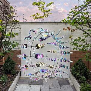 Lampe Sculpturale 3D LEVERT en Métal de Haute Qualité, Éolienne, Étanche, pour Jardin Extérieur, Décoration Tournante, Diamètre 30CM - Product Image 3