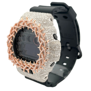 Boîtier de montre DW6900 Iced Out Thorn Design en argent 925 avec moissanite Hip Hop VVS D, accessoires de montre sertis de diamants - Product Image 4
