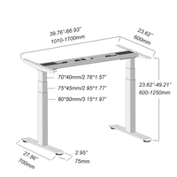 Bureau debout électrique réglable en hauteur, conception à montage rapide, double moteur, table de bureau réglable en hauteur