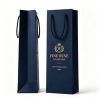 Sac cadeau de luxe pour bouteille, emballage en papier personnalisé imprimé pour champagne, whisky, brandy, cadeaux d'entreprise, sac de vente au détail