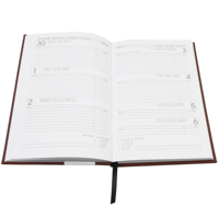 Carnet de notes exécutif en cuir rigide A5 de la marque HYX, reliure cousue, 80 feuilles, impression numérique, logo personnalisé en relief