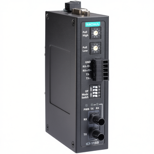 Convertidor de Medios de Fibra Óptica Moxa ICF-1150I, Conector SC Monomodo, Uso Industrial, Alimentación CC 5V - Product Image 2