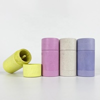 Tube Deodoran Kosong Isi Ulang Ramah Lingkungan 60ml, Bahan Jerami Gandum, Wadah Kosmetik Plastik Putar, Botol Tutup Sekrup