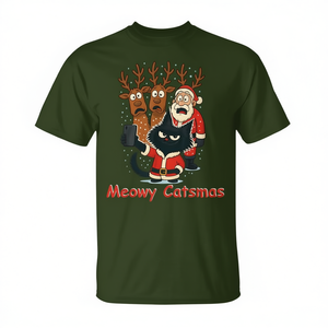 Camiseta navideña Meowy Catsmas para adultos, unisex - Product Image 2