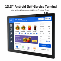 PC tout-en-un avec écran tactile capacitif de 13,3 pouces, Android, paiement en libre-service, écran large interactif, support publicitaire