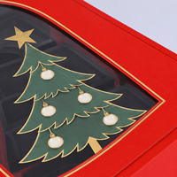 Boîte cadeau rigide personnalisée avec insert séparateur pour emballage de biscuits, bonbons et chocolats de Noël, impression de logo personnalisée