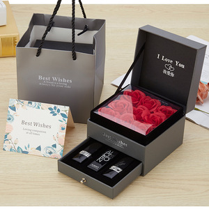 Caja de Regalo Cuadrada de Flores para el Día de la Madre, Caja de Rosas para el Día de San Valentín, Caja de Flores Decorativa, Venta al Por Mayor - Product Image 1