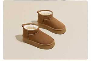 Bottes d'hiver en daim imperméables antidérapantes à bout rond et semelle épaisse pour femmes, doublées de polaire, décontractées, automne-hiver 2025 - Product Image 5