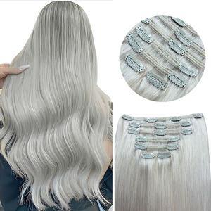 Extensions de cheveux K.SWIGS à clips, cheveux humains Remy, 7 pièces, 16 clips, 12-28 pouces, lisses - Product Image 2