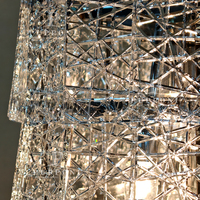 Suspension linéaire ovale rectangulaire en cristal tressé, luminaire multi-ampoules pour table à manger moderne et décoration intérieure