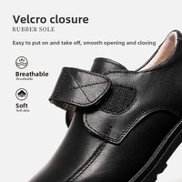 Nouvelle Arrivée Chaussures en Cuir Véritable pour Garçons, Semelle Souple, Noir Uni, Style Performance, pour Enfants Plus Âgés, Étudiants, Tenue Habillée