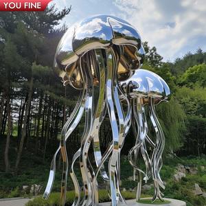 Fournisseur de sculpture de méduse en acier inoxydable de statue d'<span class=keywords><strong>animal</strong></span> en métal d'art moderne extérieur - Product Image 2