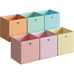 Set of 6 Foldable <b>Storage</b> <b>Boxes</b> <b>Storage</b> Cubes Closet Organizers for Shelf Fabric Collapsible <b>Storage</b> Bins - Product Image 1