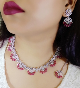 คอลเลกชันเครื่องประดับสำหรับเจ้าสาวคุณภาพระดับพรีเมี่ยมชุดเครื่องประดับอินเดียเพชรโมอิส2025หรูสำหรับงานแต่งงานของขวัญหมั้น - Product Image 2