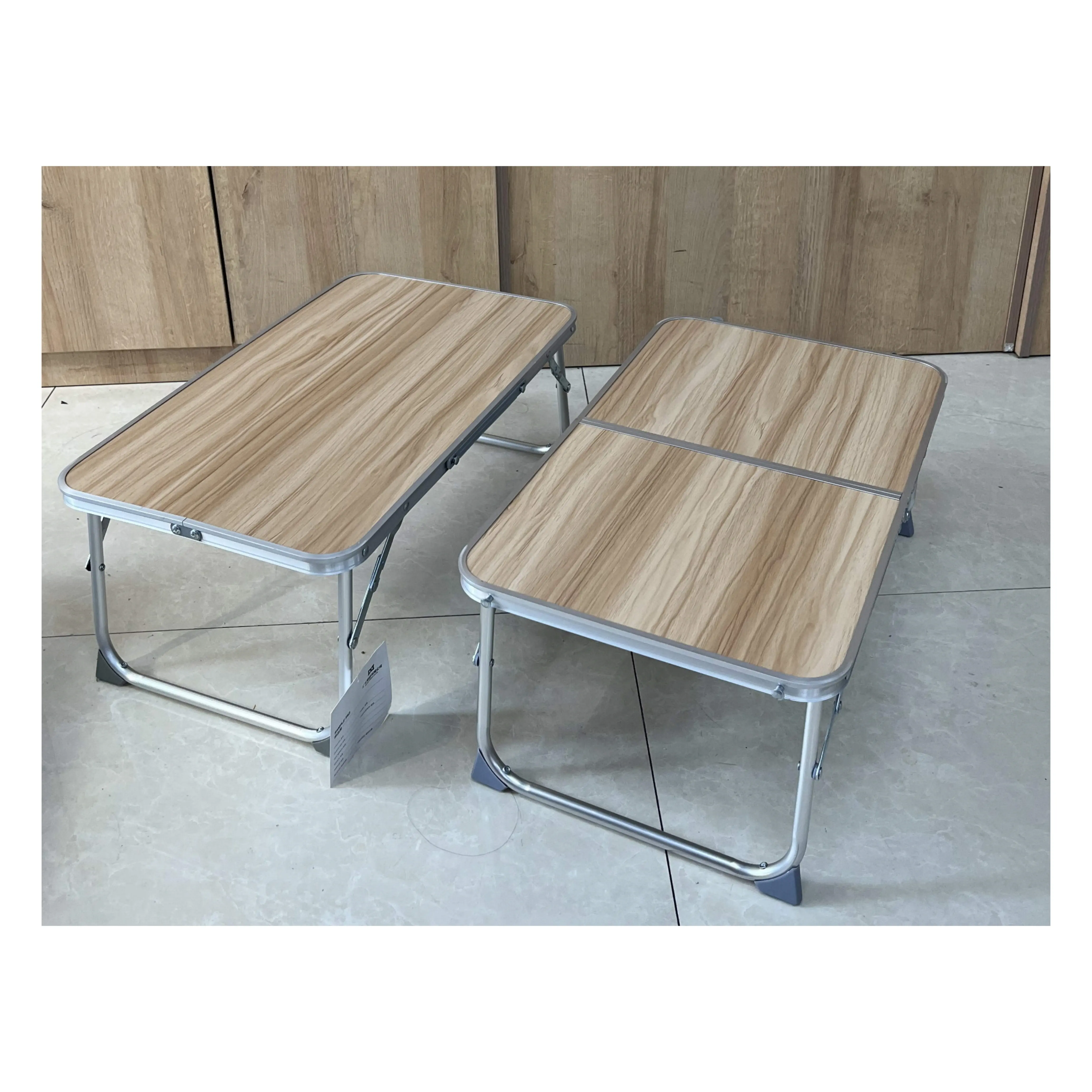 Meja kerja Laptop lipat, meja piknik kecil bahan Aloi aluminium, meja kerja portabel untuk Laptop